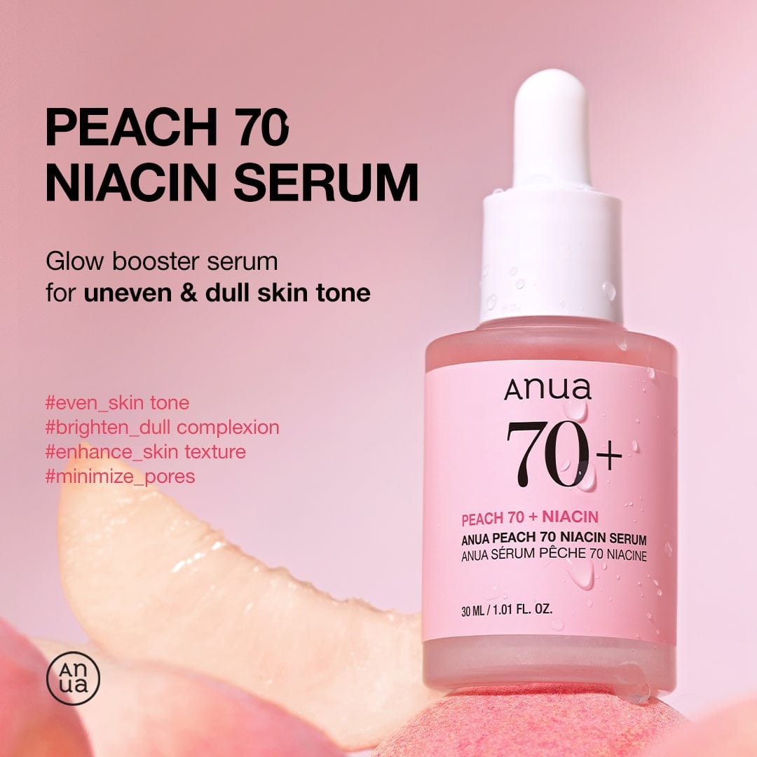 Anua - Peach 70% Niacinamide Serum (Leke ve Geniş Gözenek Karşıtı Parlatıcı Şeftali Özlü Serum) 30ml